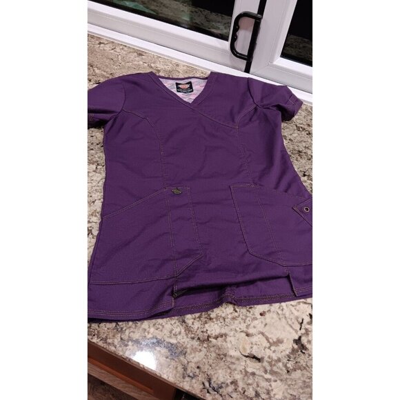 XXS Dickies Womens Scrub T-shirt Purple Scrubs V-Neck. See Photos - Picture 7 of 13